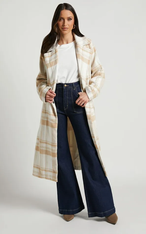 Showpo Phagie Coat 8211 Wrap Coat In Cream Women Jackets and Coats