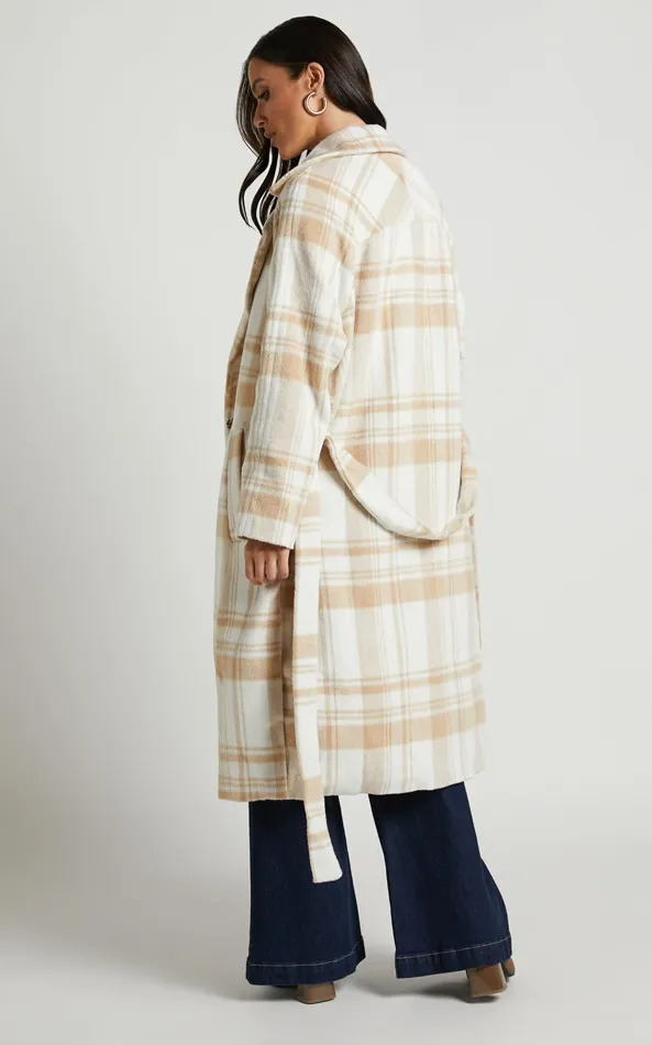 Showpo Phagie Coat 8211 Wrap Coat In Cream Women Jackets and Coats