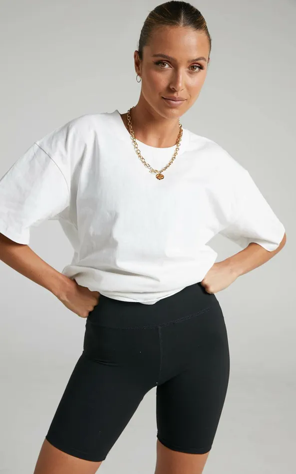 Showpo Prizza Top 8211 Longlinge Boyfriend Tee Top In White Women Curve Clothes