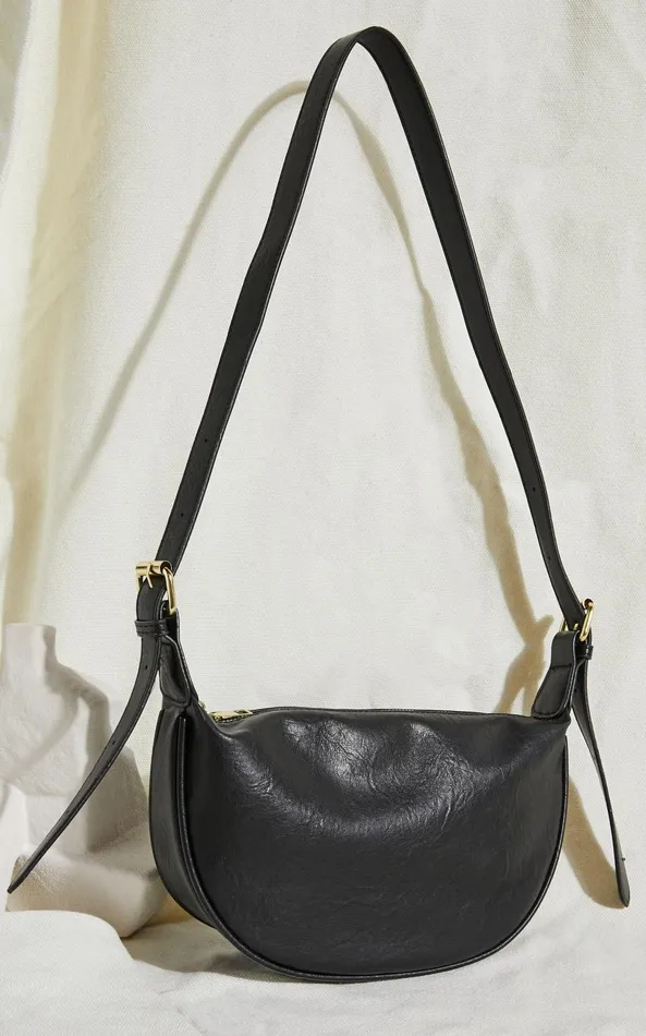Showpo Queenstown Bag 8211 PU Adjustable Strap Crossbody Bag In Black Women Bags