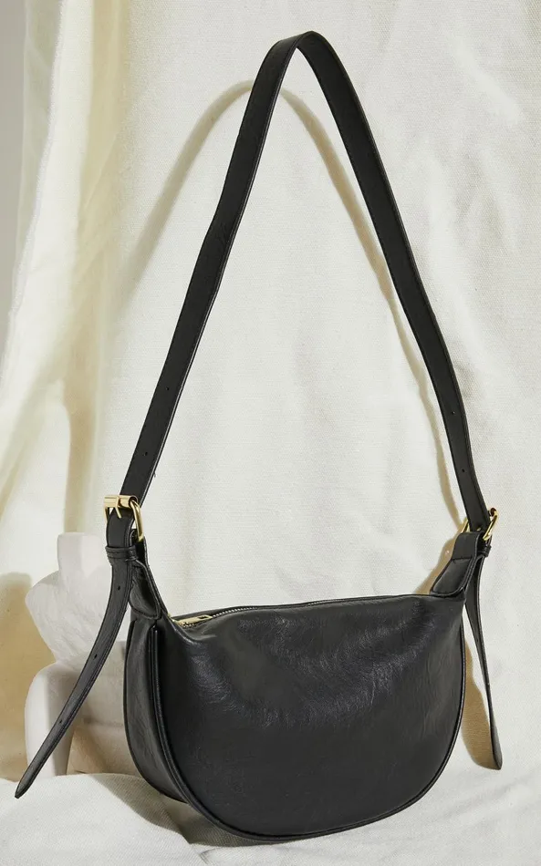 Showpo Queenstown Bag 8211 PU Adjustable Strap Crossbody Bag In Black Women Bags