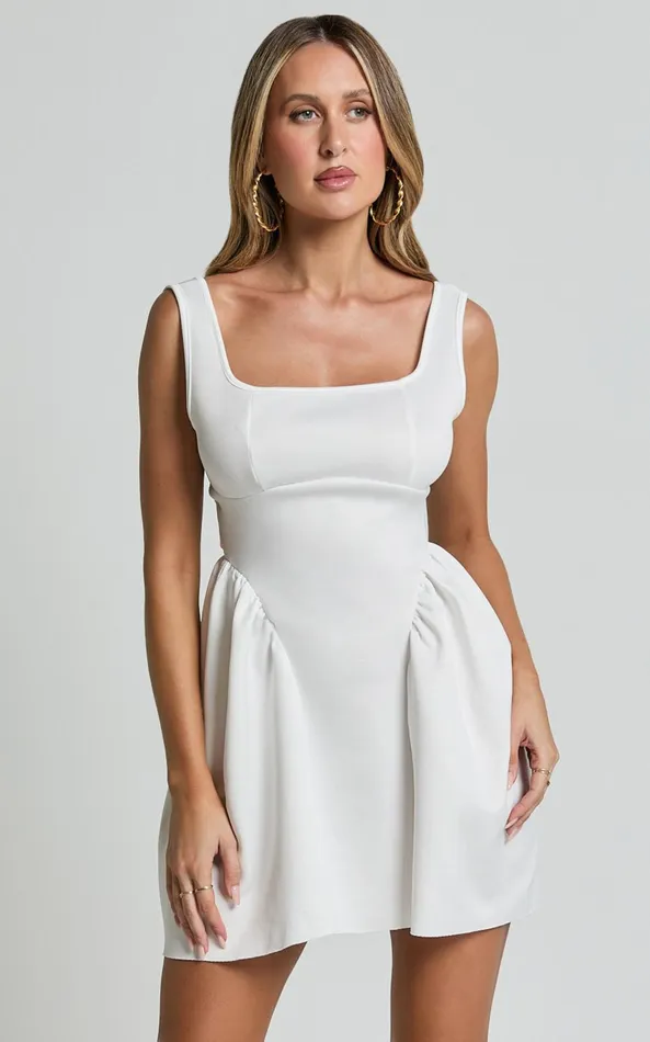 Showpo Rae Mini Dress 8211 Fit And Flare Babydoll Mini Dress In White Women Dresses Showpo Rae Mini Dress 8211 Fit And Flare Babydoll Mini Dress In White Women Dresses