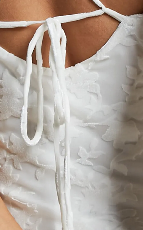 Showpo Reese Maxi Dress 8211 Cowl Cross Back Burnout Dress In White Women Dresses