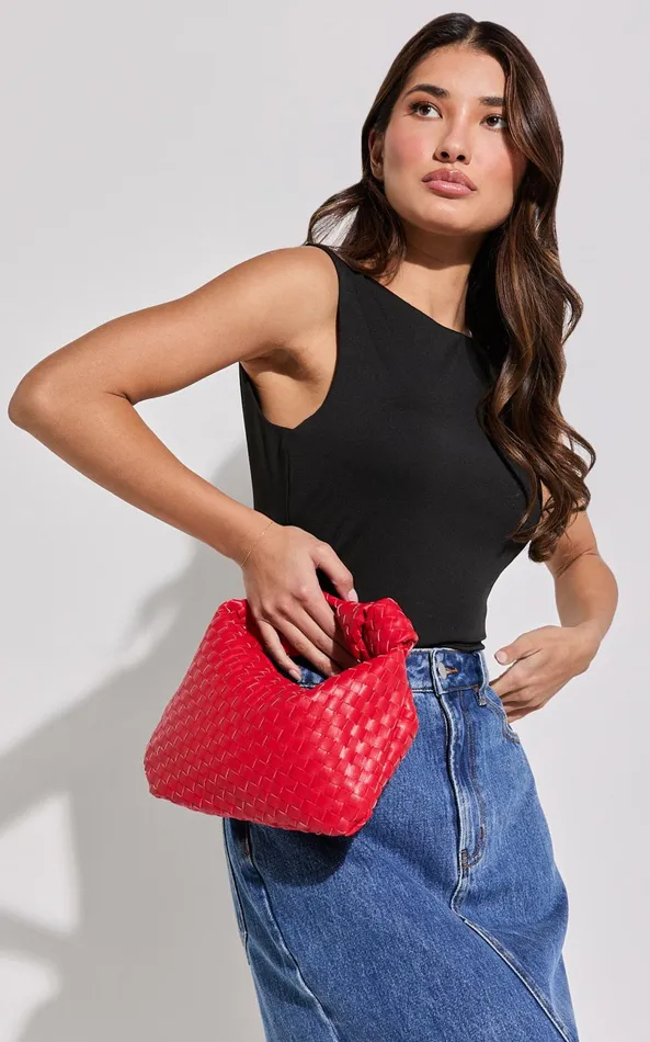 Showpo Reesley Knot Handle Bag In Red Women Bags