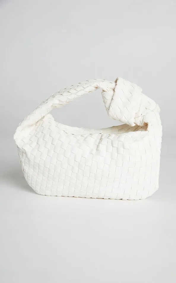 Showpo Reesley Knot Handle Bag In White Women Bags
