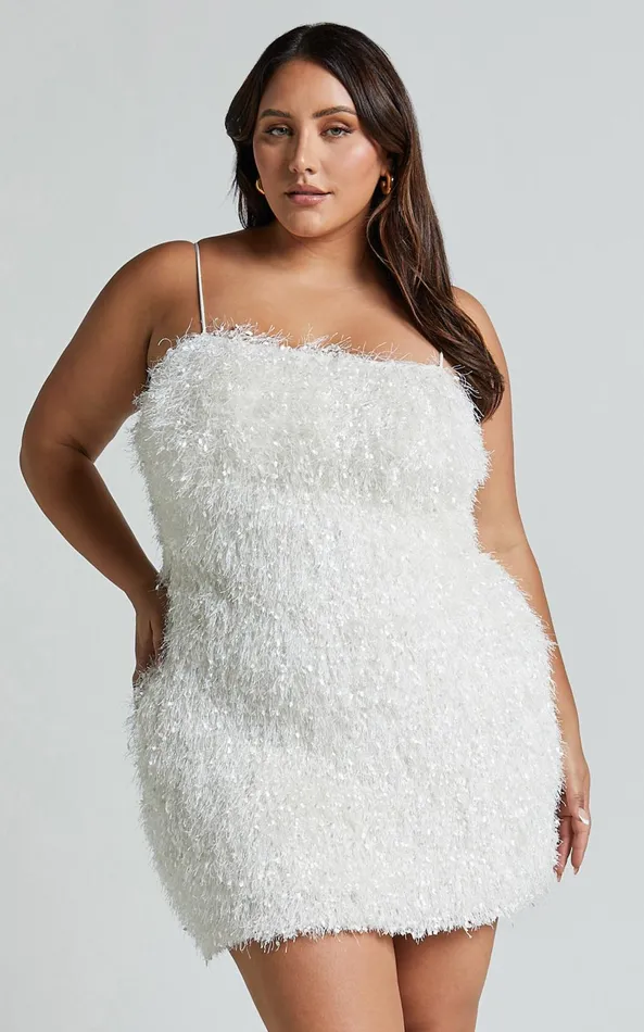 Showpo Reis Mini Dress 8211 Textured Strapless Bodycon In White Women Curve Clothes