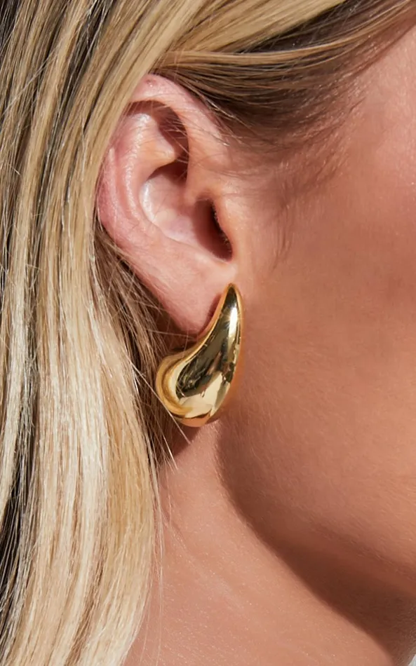Showpo Renner Earrings 8211 Teardrop Statement Earrings In Gold Women Earrings