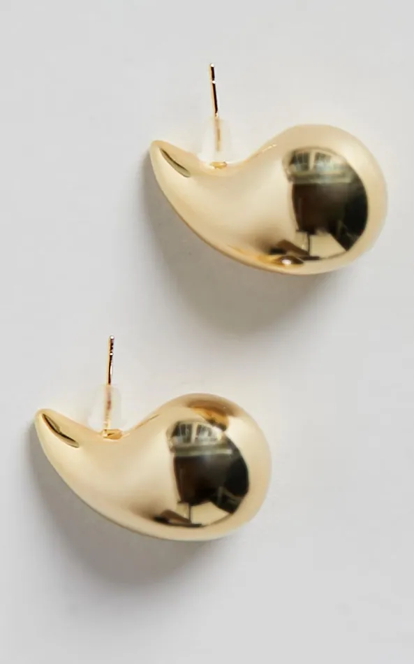 Showpo Renner Earrings 8211 Teardrop Statement Earrings In Gold Women Earrings
