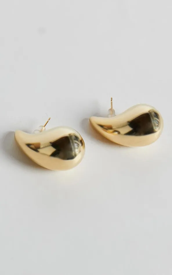 Showpo Renner Earrings 8211 Teardrop Statement Earrings In Gold Women Earrings