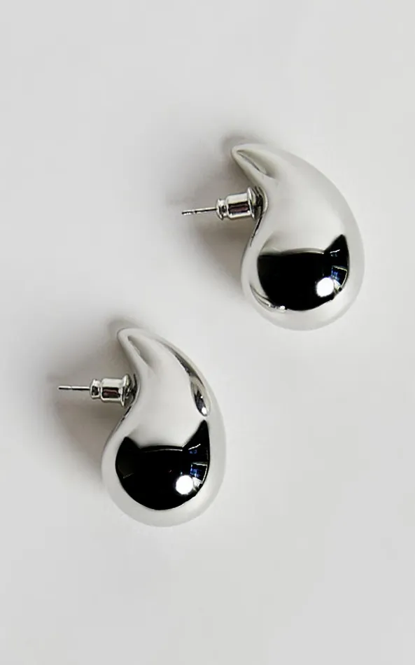 Showpo Renner Earrings 8211 Teardrop Statement Earrings In Silver Women Earrings Showpo Renner Earrings 8211 Teardrop Statement Earrings In Silver Women Earrings