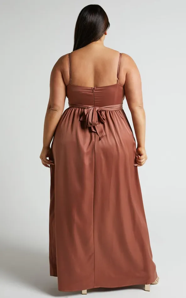 Showpo Revolve Around Me Midi Dress 8211 V Neck Wrap Dress In Dusty Rose Women Dresses