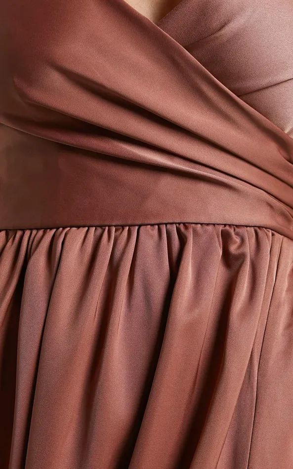 Showpo Revolve Around Me Midi Dress 8211 V Neck Wrap Dress In Dusty Rose Women Dresses