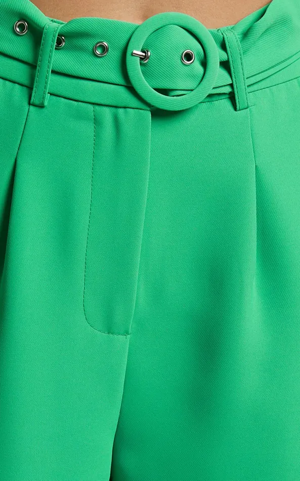 Showpo Reyna Two Piece Set 8211 Crop Top And Tailored Pants Set In Green Women Curve Clothes