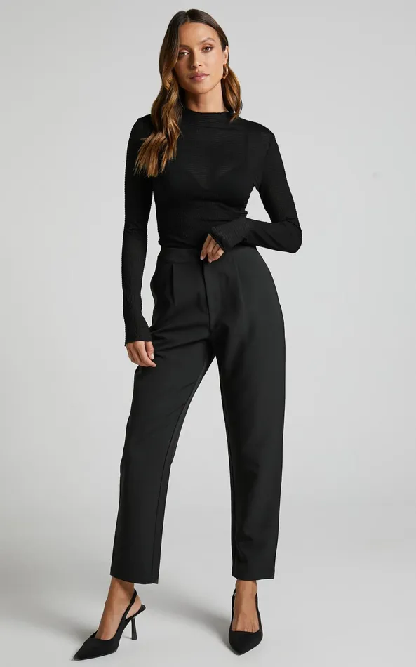Showpo Rhialyn Top 8211 Long Sleeve Sheer Top In Black Women Curve Clothes Showpo Rhialyn Top 8211 Long Sleeve Sheer Top In Black Women Curve Clothes