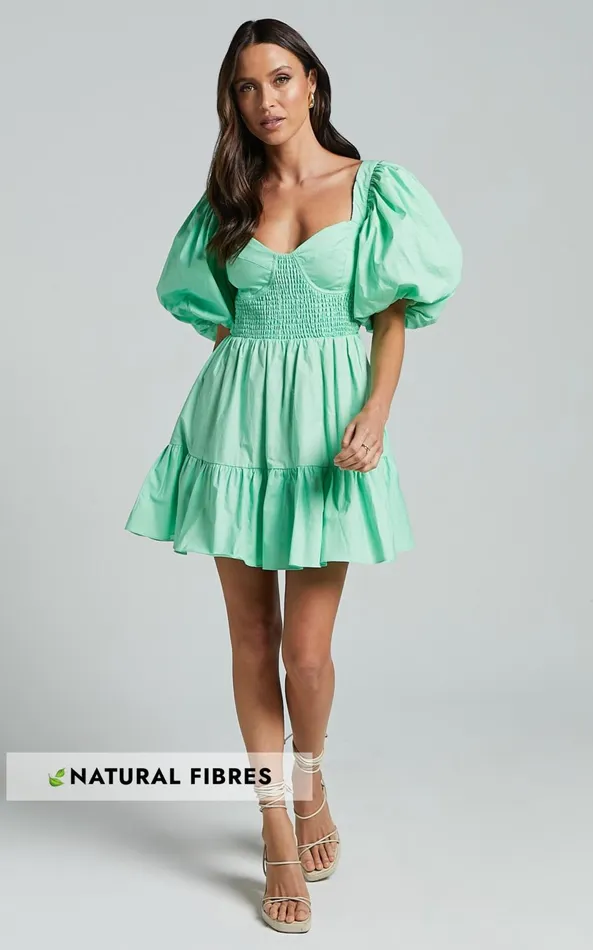 Showpo Rhiza Mini Dress 8211 Sweetheart Puff Sleeve Flare Dress In Mint Women Dresses Showpo Rhiza Mini Dress 8211 Sweetheart Puff Sleeve Flare Dress In Mint Women Dresses