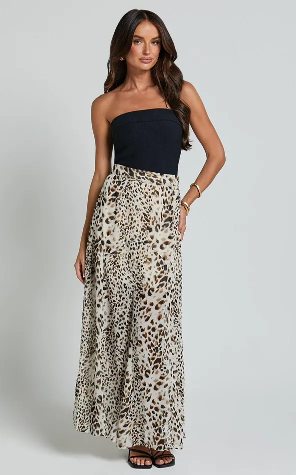 Showpo RIVA MAXI SKIRT 8211 HIGH WAISTED FLARE SKIRT In Animal Print Women Skirts Showpo RIVA MAXI SKIRT 8211 HIGH WAISTED FLARE SKIRT In Animal Print Women Skirts