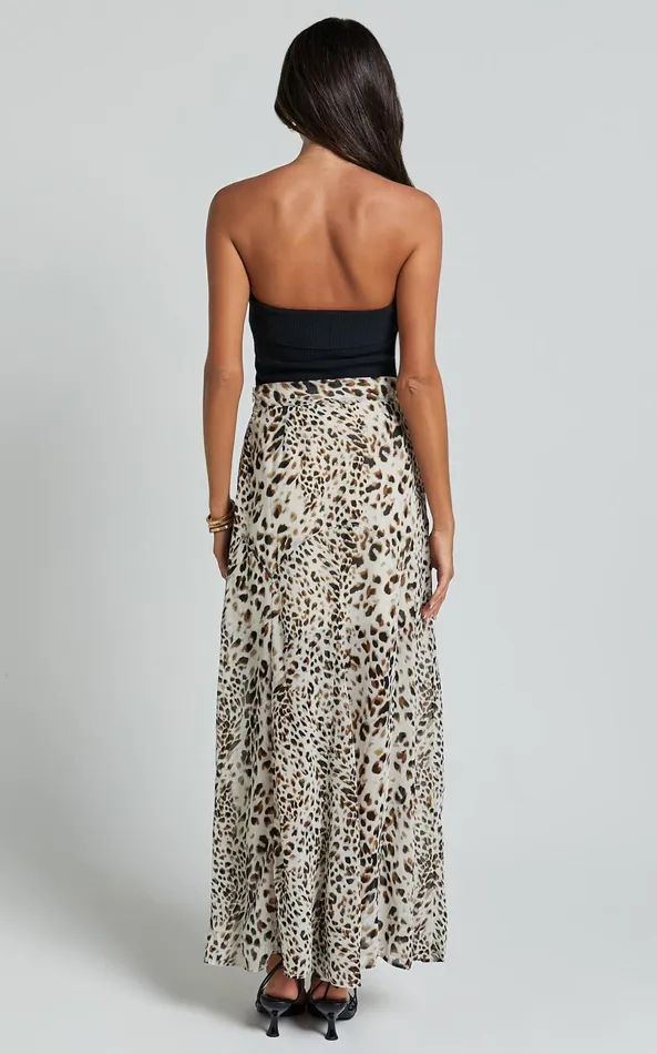Showpo RIVA MAXI SKIRT 8211 HIGH WAISTED FLARE SKIRT In Animal Print Women Skirts
