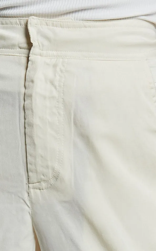 Showpo Robbie Pants 8211 High Waisted Cuffed Ankle Cargo Pants In Oyster Women Curve Clothes