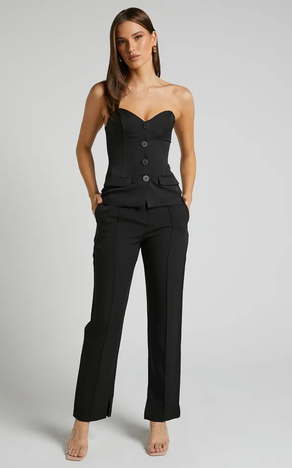 Showpo Rogers 8211 High Waisted Pants In Black Women Curve Clothes
