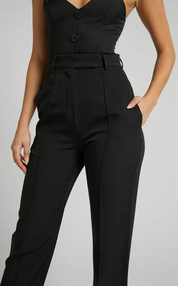 Showpo Rogers 8211 High Waisted Pants In Black Women Curve Clothes
