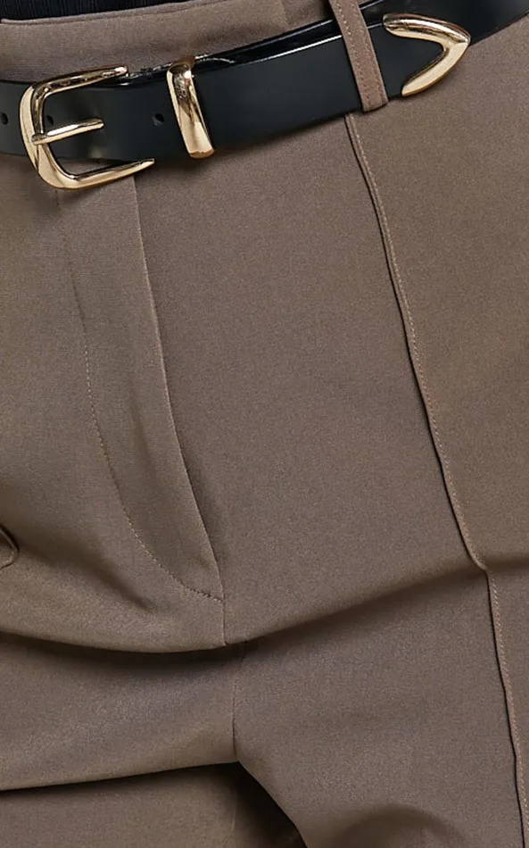 Showpo Rogers 8211 High Waisted Pants In Mocha Women Pants