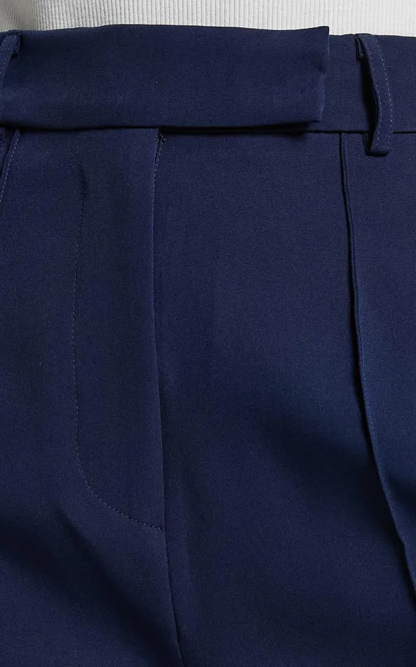 Showpo Rogers 8211 High Waisted Pants In Navy Women Curve Clothes