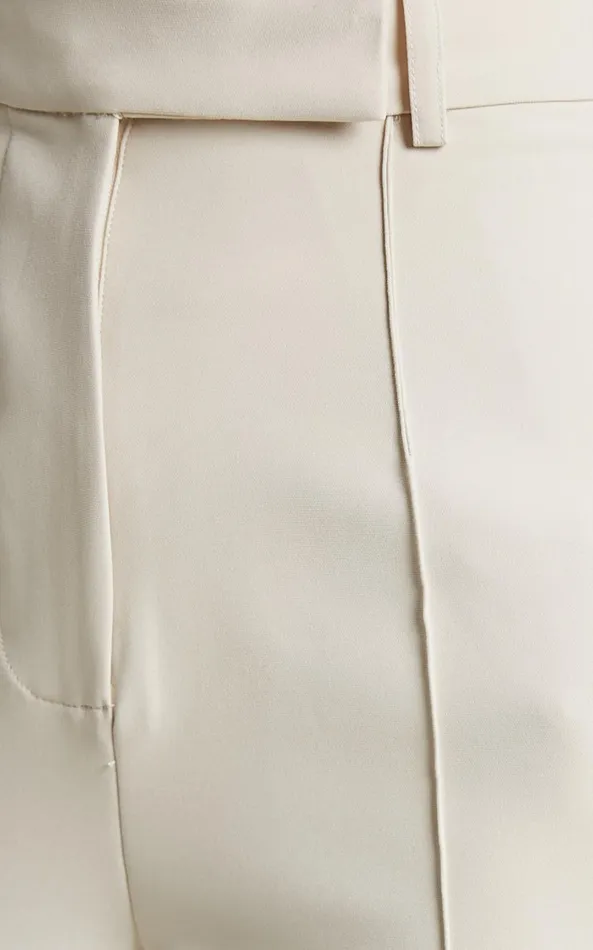 Showpo Rogers Straight Leg Pants In Beige Women Curve Clothes