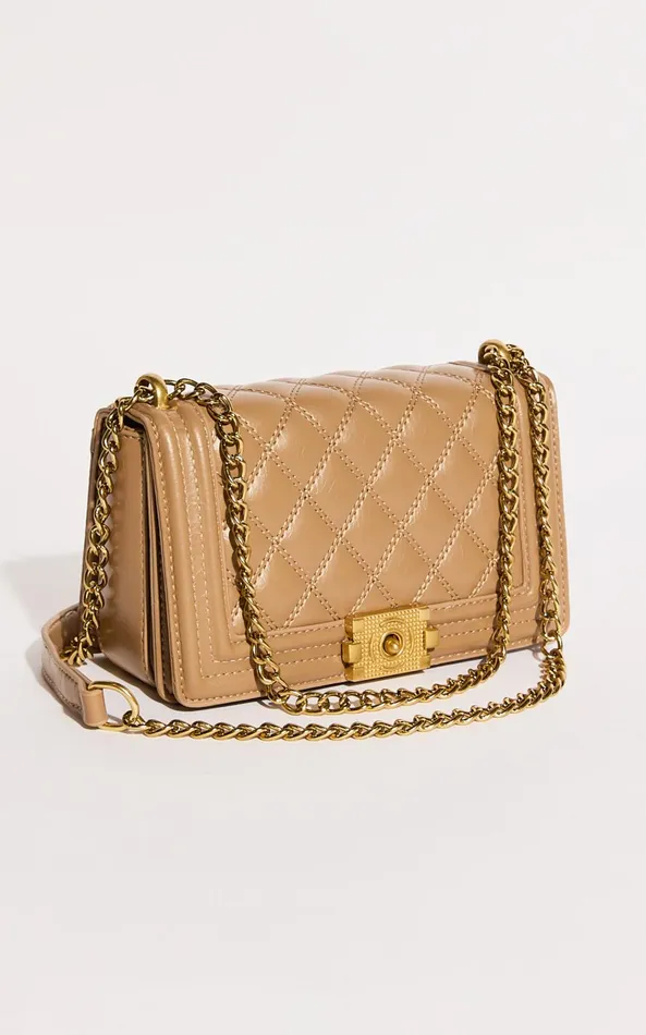 Showpo Rome Bag 8211 Quilted Cross Body Bag In Brown Women Bags