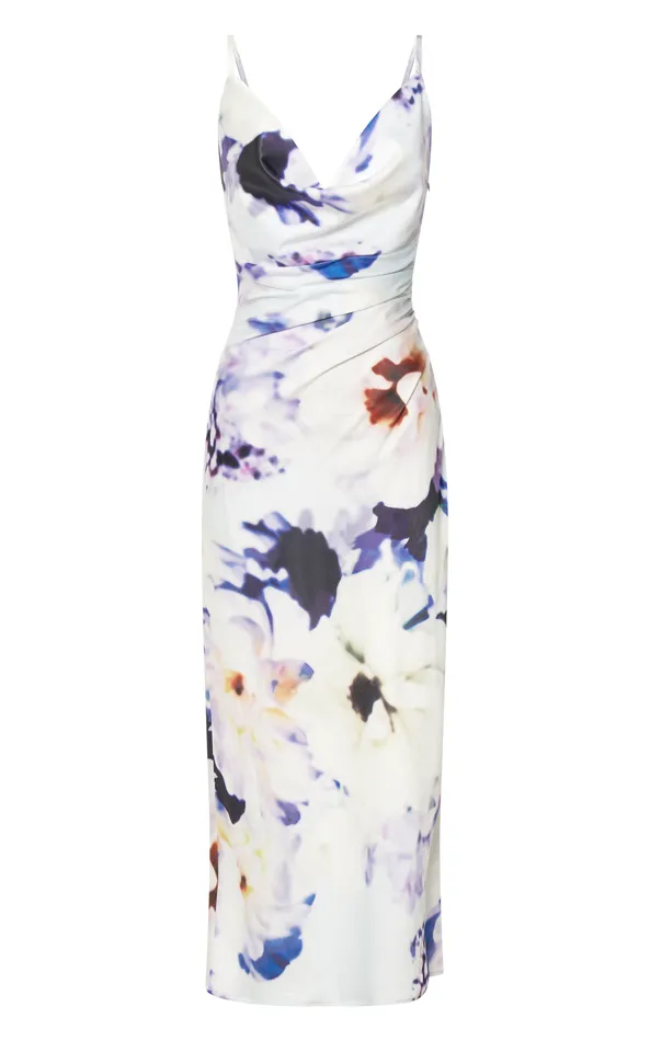 Showpo Romilly Maxi Dress 8211 Strappy Cowl Neck Slip In La Reverie Print Women Dresses