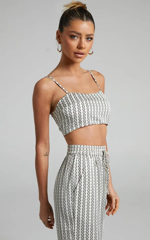 Showpo Rosetti Top 8211 Bralette Top In Chain Print Women Curve Clothes