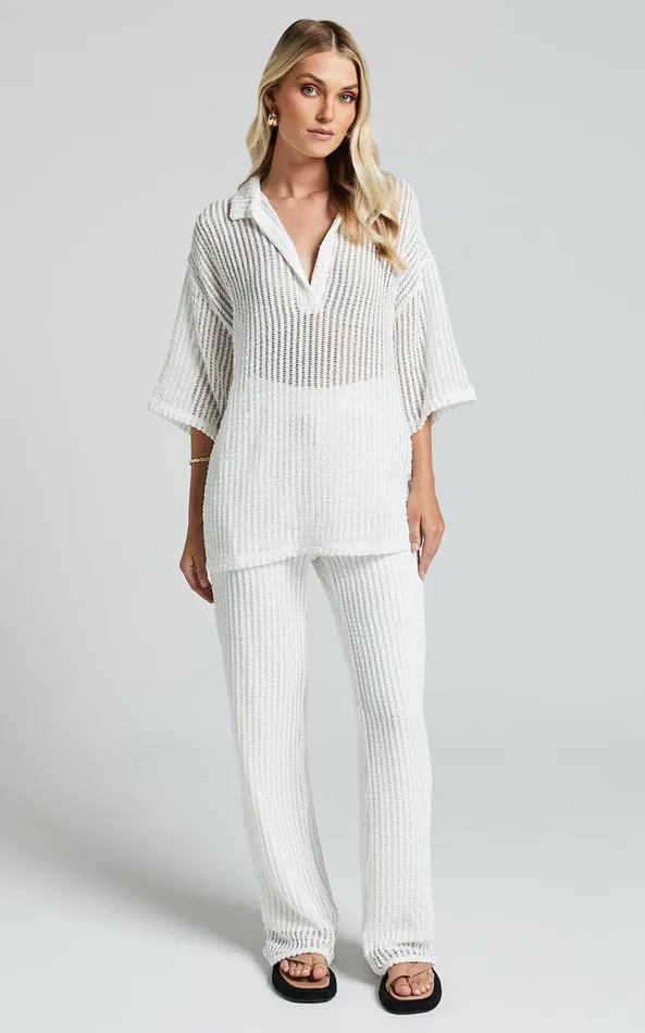 Showpo Rowland Pants 8211 Wide Leg In White Women Pants