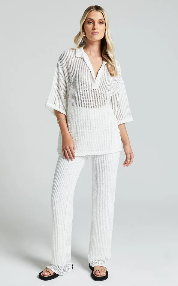 Showpo Rowland Pants 8211 Wide Leg In White Women Pants