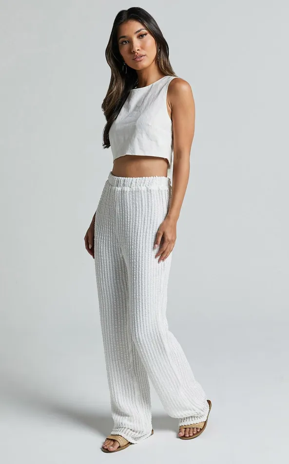 Showpo Rowland Pants 8211 Wide Leg In White Women Pants
