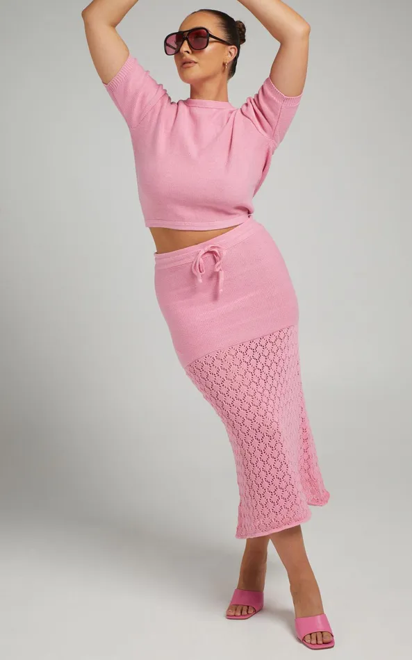 Showpo Rue Stiic 8211 Elina Knit Top In Pink Women Knitwear