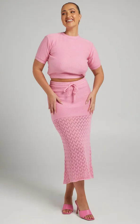 Showpo Rue Stiic 8211 Elina Knit Top In Pink Women Knitwear