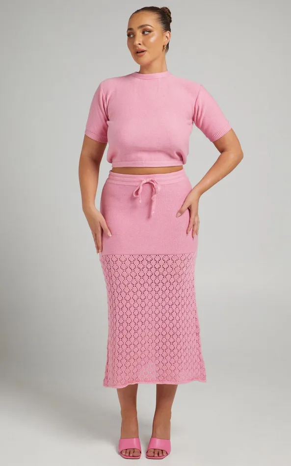 Showpo Rue Stiic 8211 Elina Knit Top In Pink Women Knitwear