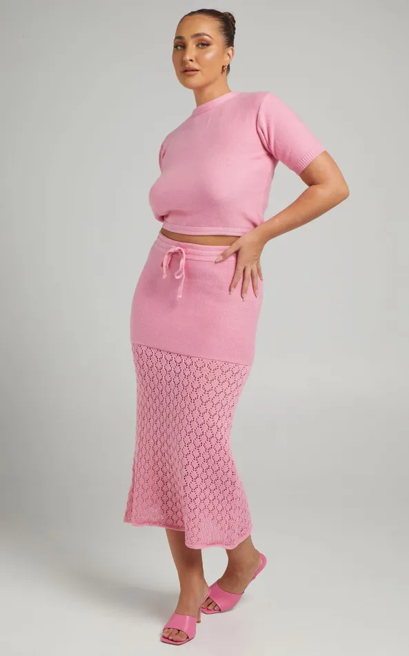 Showpo Rue Stiic 8211 Elina Knit Top In Pink Women Knitwear