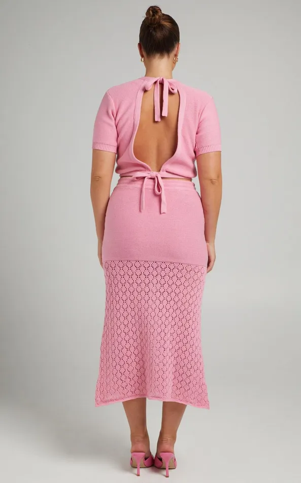 Showpo Rue Stiic 8211 Elina Knit Top In Pink Women Knitwear