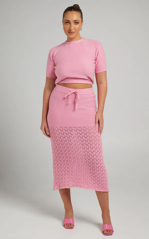 Showpo Rue Stiic 8211 Elina Knit Top In Pink Women Knitwear