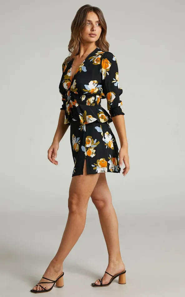 Showpo Rue Stiic 8211 Patti Mini Skirt In Marigold Floral Women Skirts