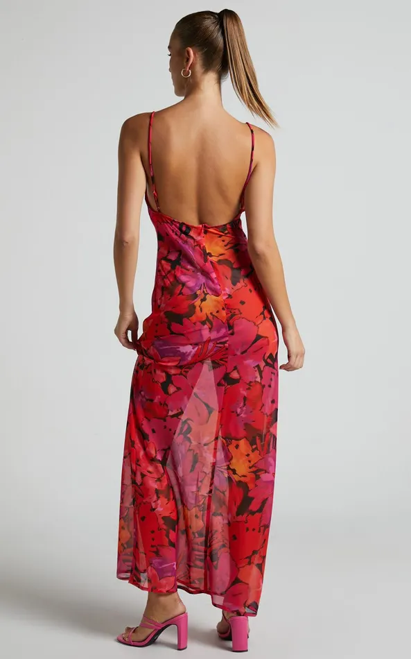 Showpo Runaway The Label 8211 Bad Romance Sheer Midi Dress In Pink Floral Women Dresses Showpo Runaway The Label 8211 Bad Romance Sheer Midi Dress In Pink Floral Women Dresses