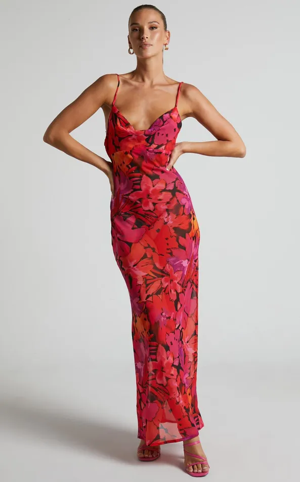 Showpo Runaway The Label 8211 Bad Romance Sheer Midi Dress In Pink Floral Women Dresses Showpo Runaway The Label 8211 Bad Romance Sheer Midi Dress In Pink Floral Women Dresses