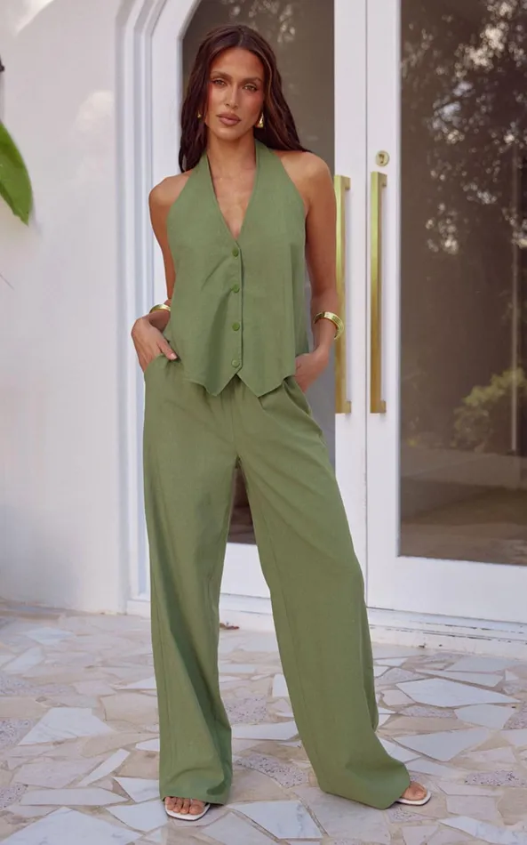 Showpo Runaway The Label 8211 Florent Pant In Khaki Women Pants