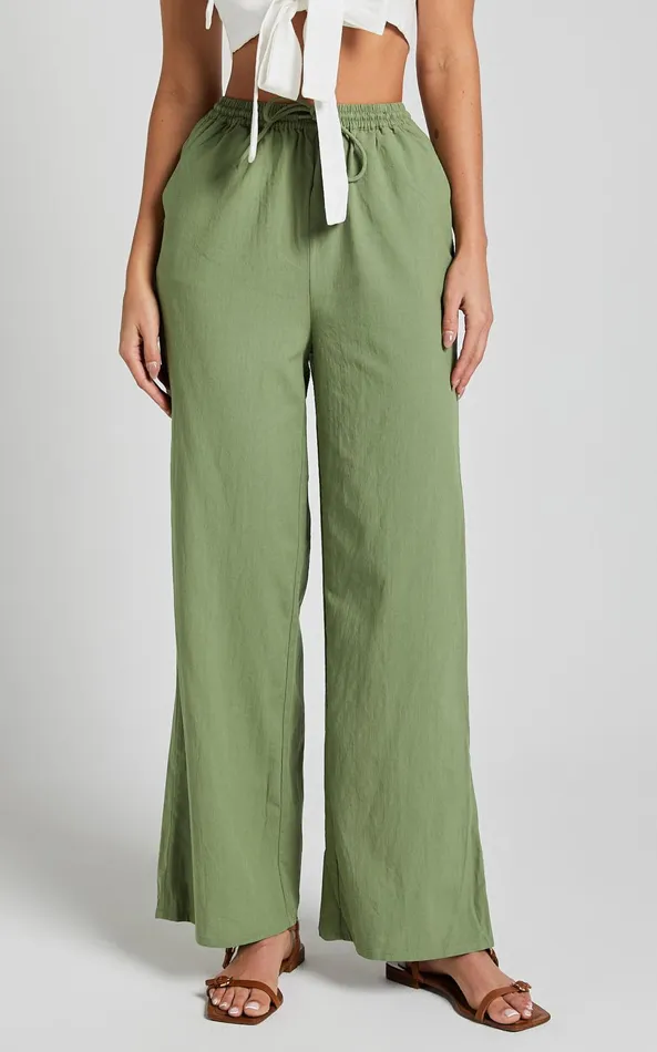 Showpo Runaway The Label 8211 Florent Pant In Khaki Women Pants