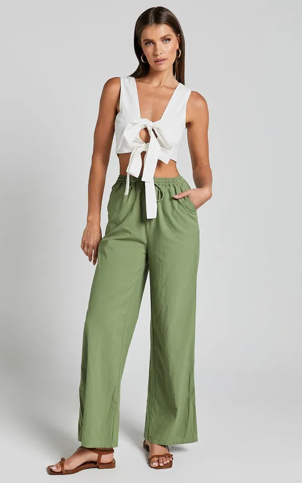 Showpo Runaway The Label 8211 Florent Pant In Khaki Women Pants