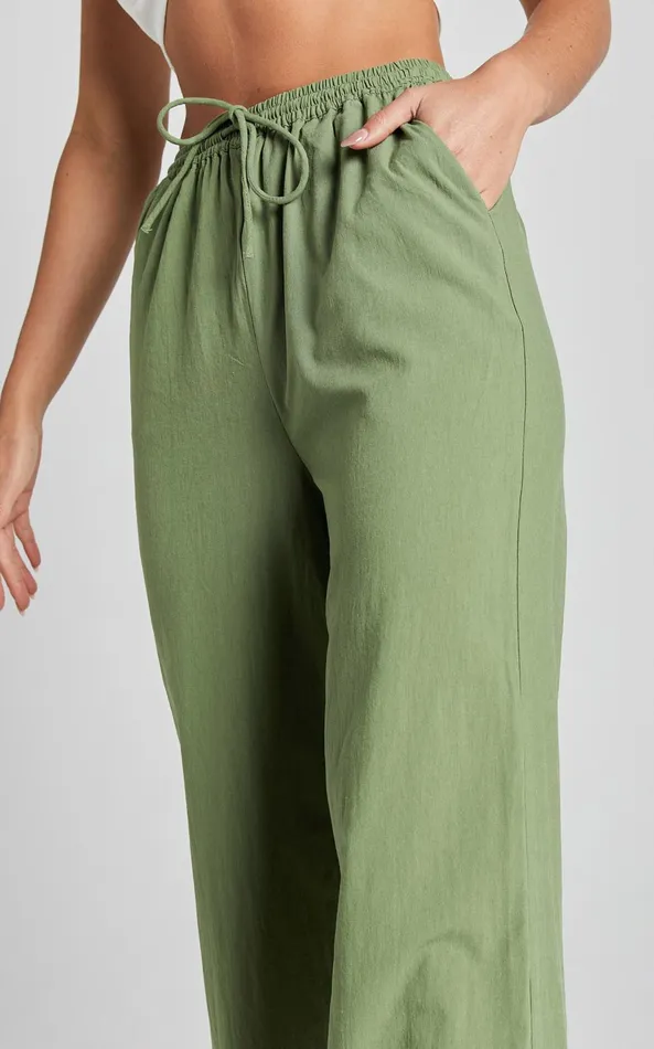 Showpo Runaway The Label 8211 Florent Pant In Khaki Women Pants