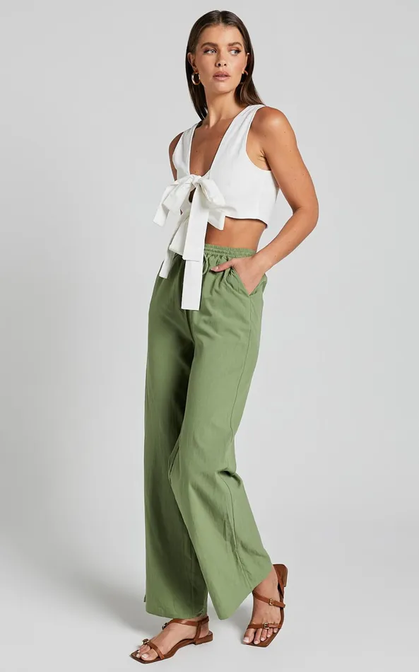 Showpo Runaway The Label 8211 Florent Pant In Khaki Women Pants