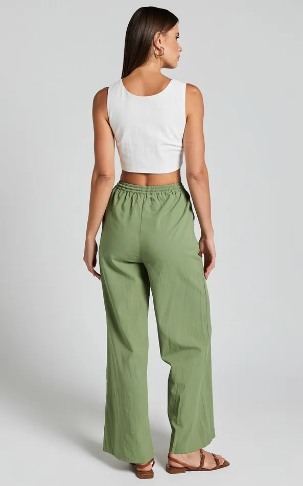 Showpo Runaway The Label 8211 Florent Pant In Khaki Women Pants