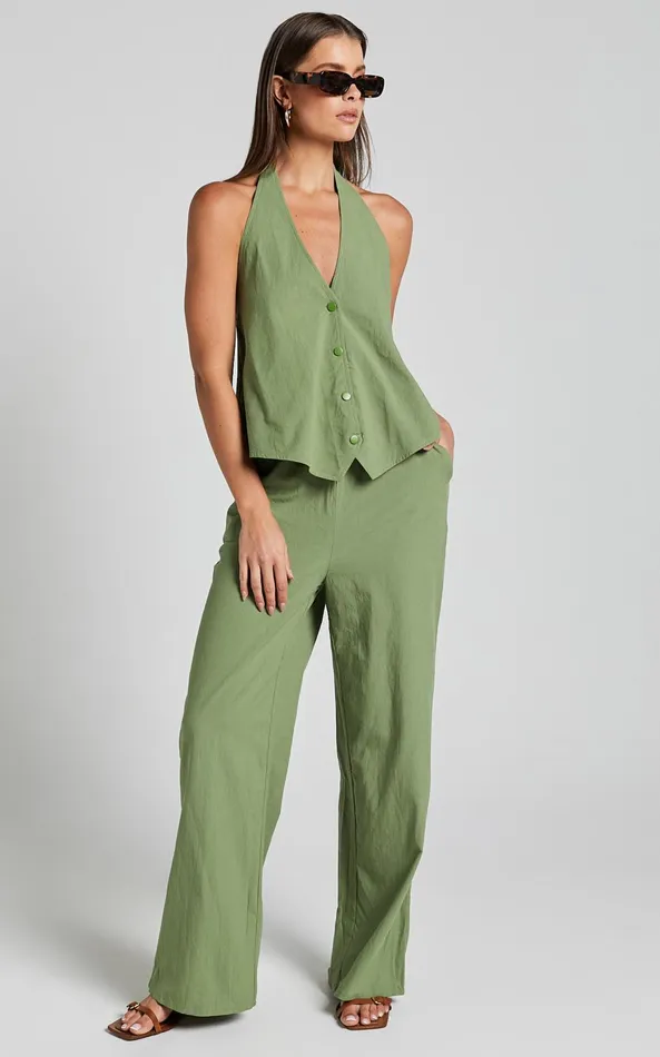 Showpo Runaway The Label 8211 Florent Vest In Khaki Women Tops