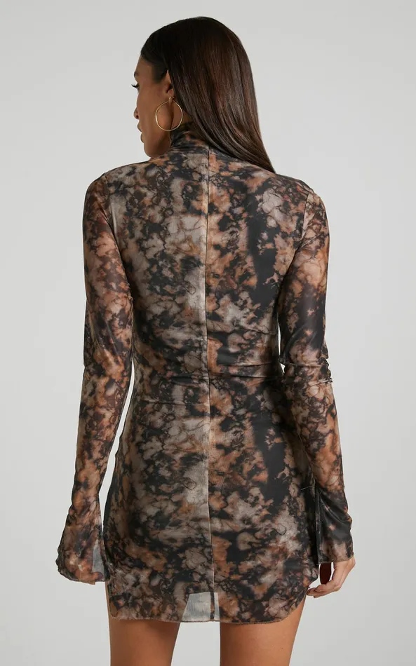 Showpo Runaway The Label 8211 Jordi Mini Dress In Stone Print Women Dresses